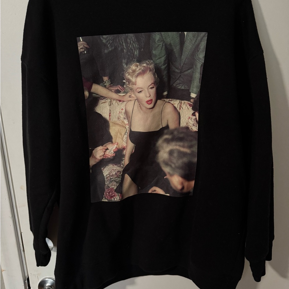 Black Sweatshirt with Iconic Print